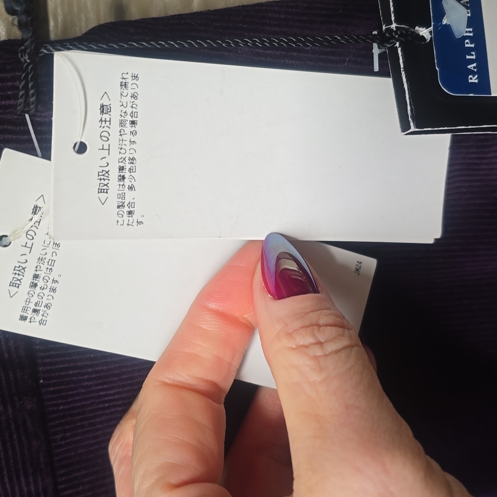 Ralph Lauren Made in Italy Plum Corduroy Tailored Dress Pants  30x27 Cropped - Picture 5 of 14